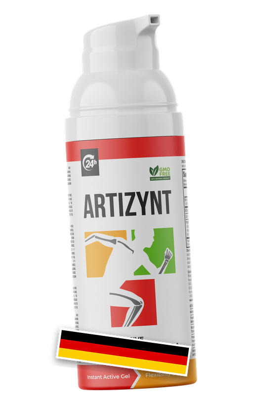 ArtiZynt Gel — weiße Airless-Pumpflasche mit rot-orangem Etikett